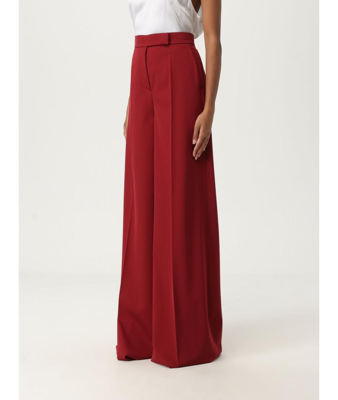 MAX MARA Красные прямые брюки, фото 4