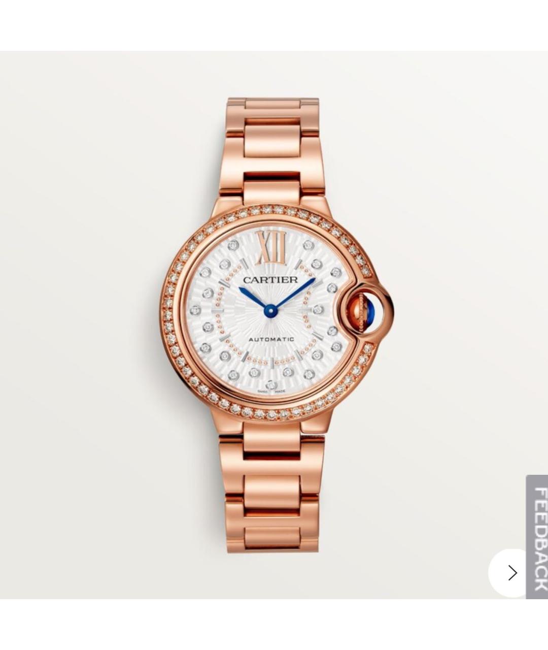 CARTIER Розовые часы из розового золота, фото 4