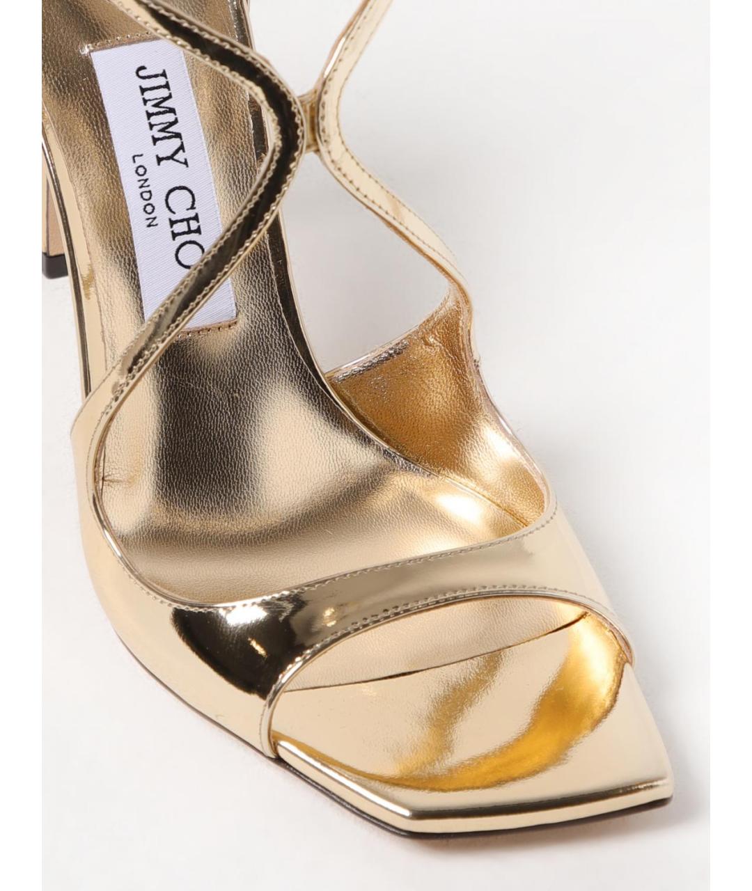 JIMMY CHOO Золотые босоножки, фото 4