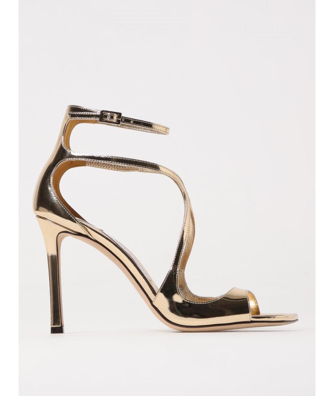 JIMMY CHOO Золотые босоножки, фото 5