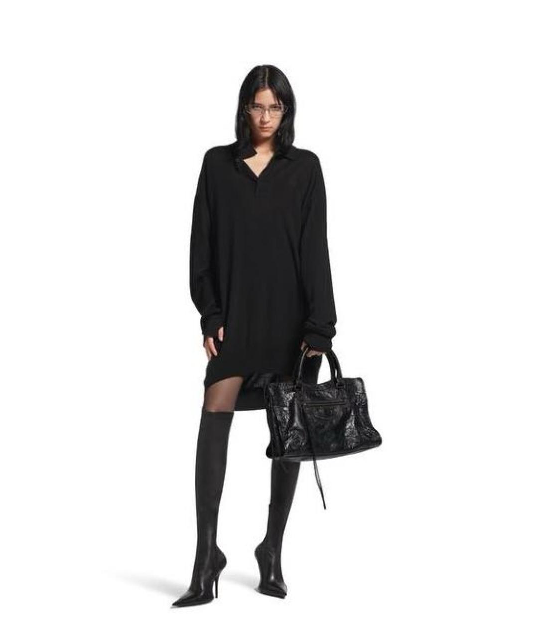 BALENCIAGA Черная кожаная сумка с короткими ручками, фото 8
