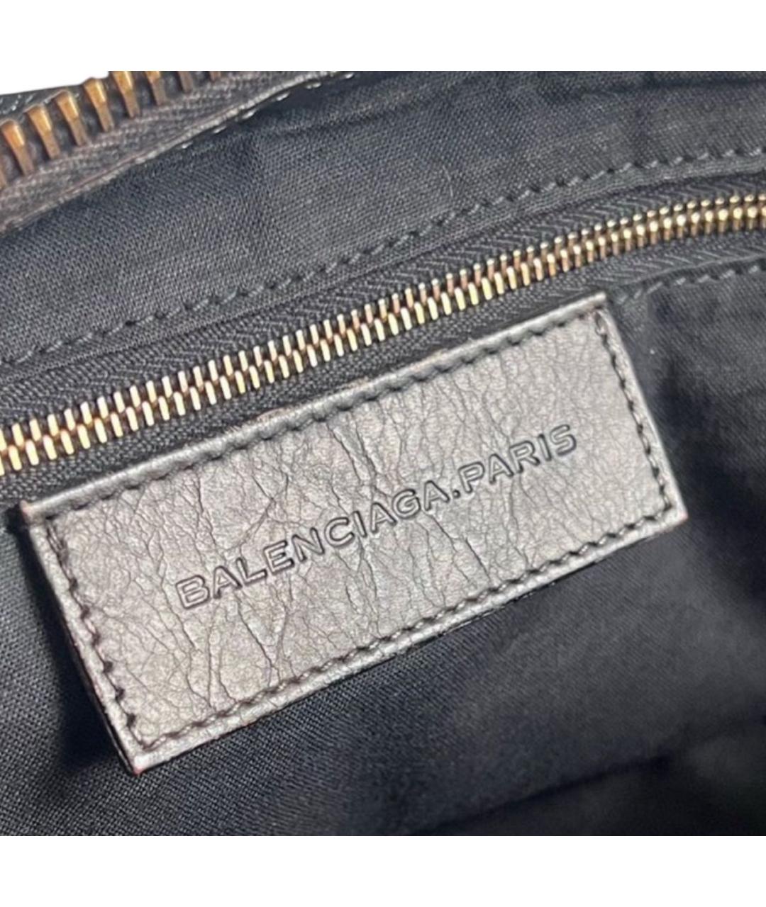 BALENCIAGA Черная кожаная сумка с короткими ручками, фото 4