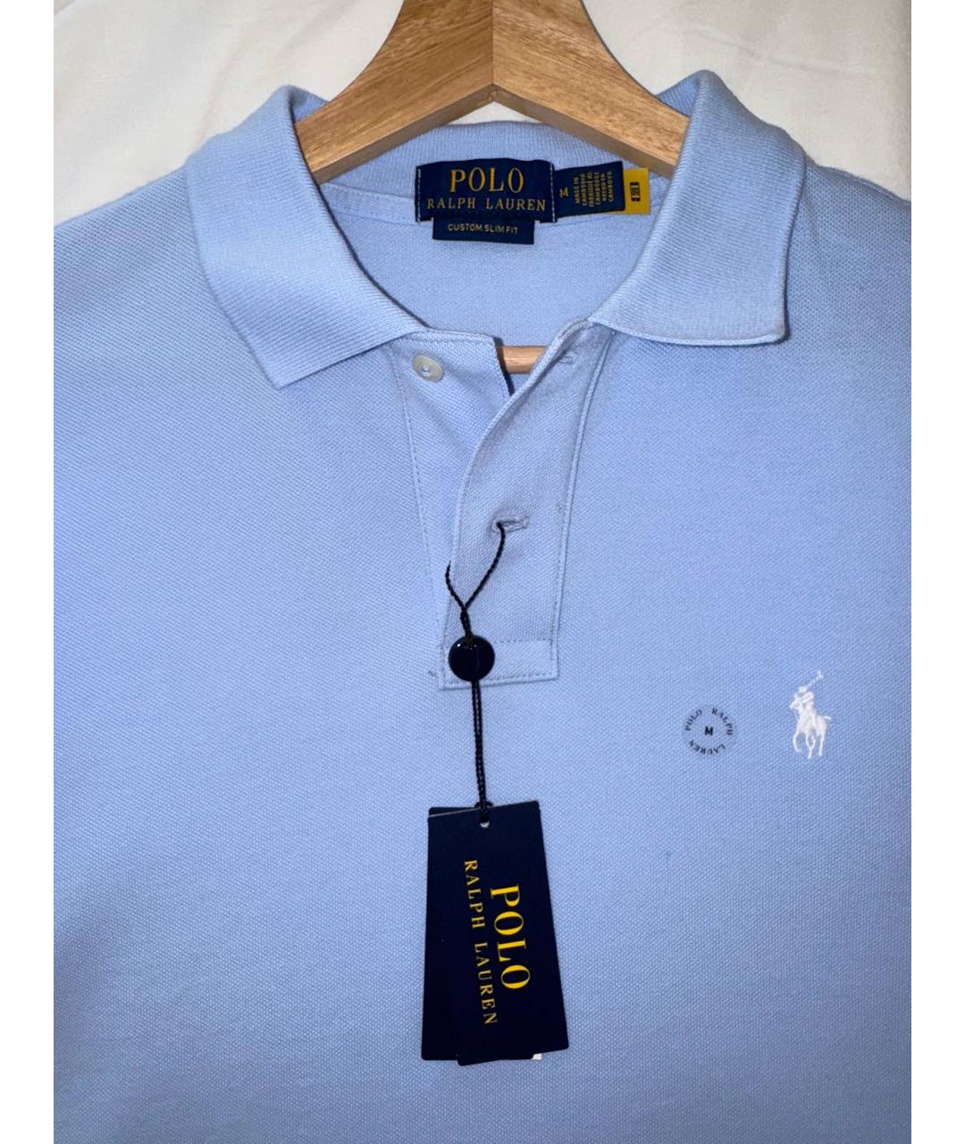 POLO RALPH LAUREN Голубая хлопковая футболка, фото 3
