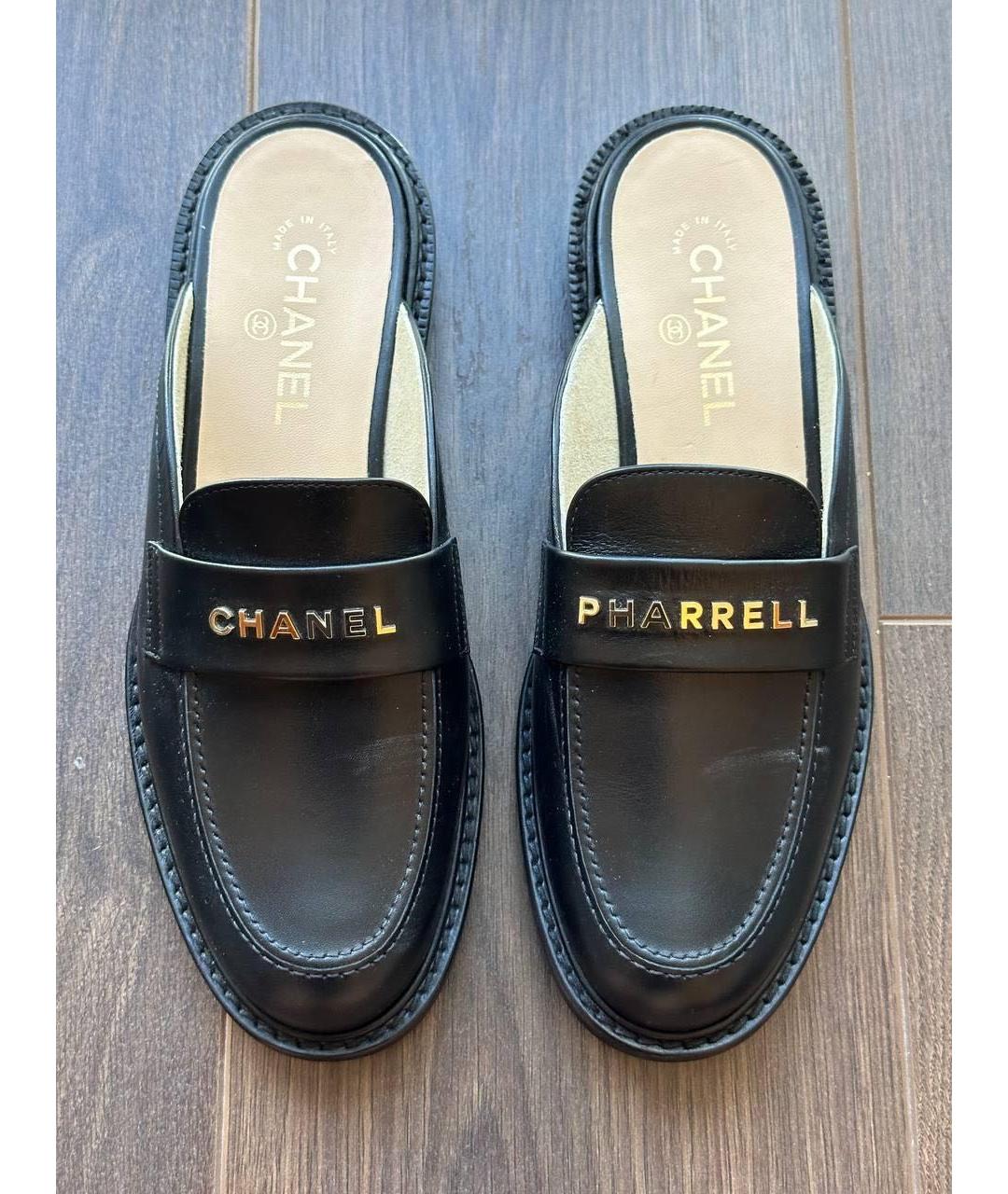 CHANEL Черные кожаные мюли, фото 4
