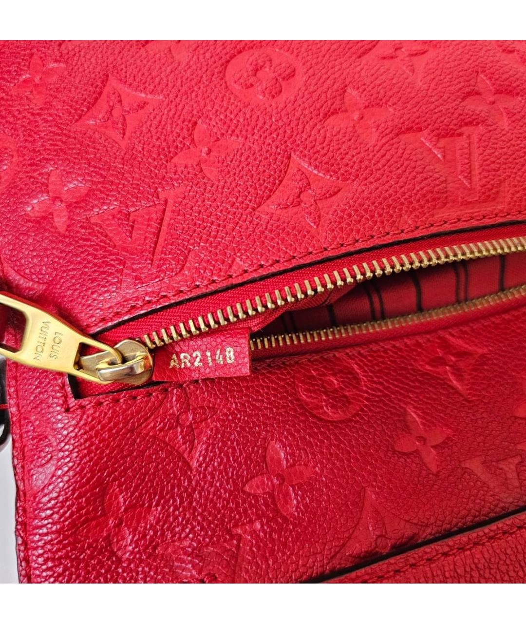 LOUIS VUITTON Красная кожаная сумка через плечо, фото 8