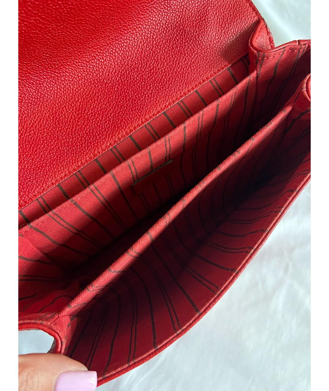 LOUIS VUITTON Красная кожаная сумка через плечо, фото 7