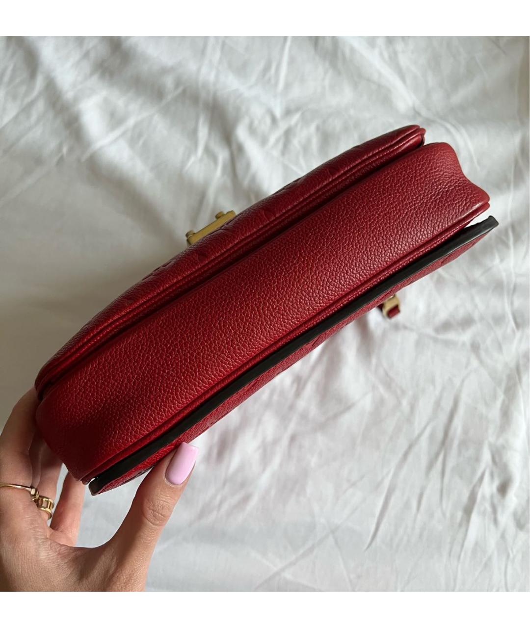 LOUIS VUITTON Красная кожаная сумка через плечо, фото 5