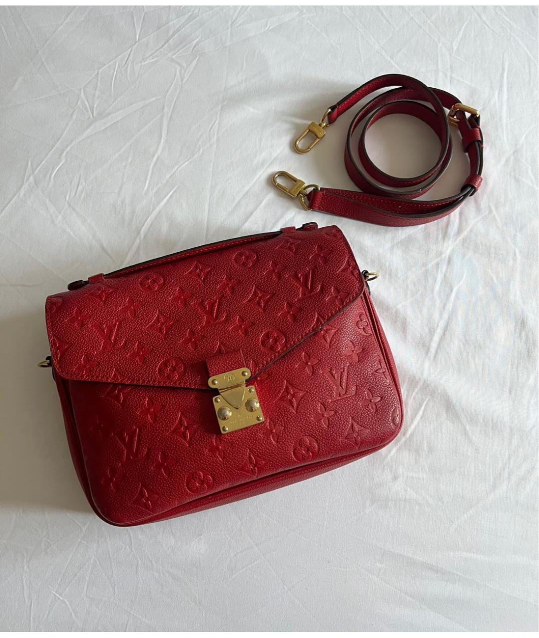 LOUIS VUITTON Красная кожаная сумка через плечо, фото 9