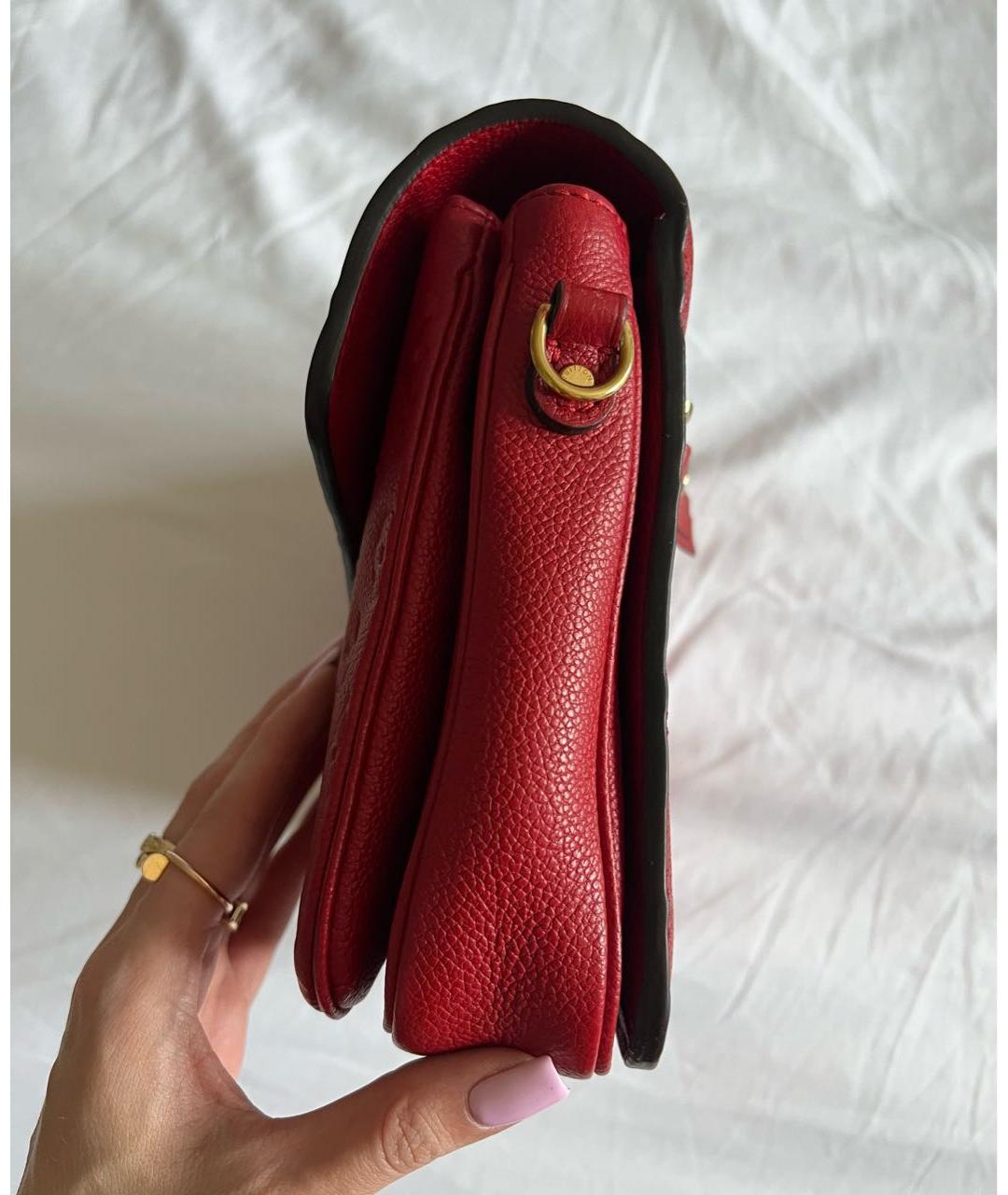 LOUIS VUITTON Красная кожаная сумка через плечо, фото 3