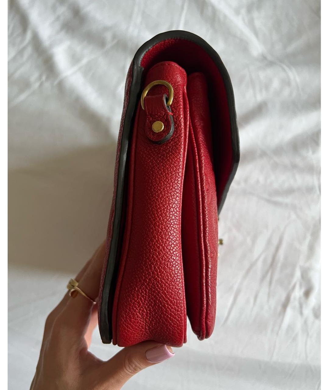 LOUIS VUITTON Красная кожаная сумка через плечо, фото 4