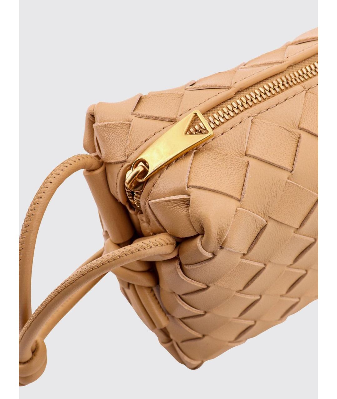 BOTTEGA VENETA Бежевая кожаная сумка через плечо, фото 4