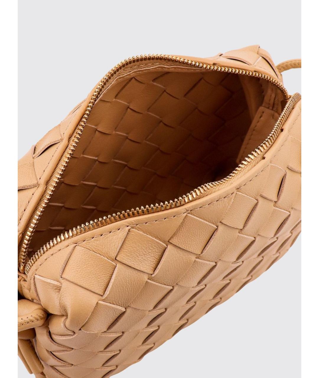 BOTTEGA VENETA Бежевая кожаная сумка через плечо, фото 3