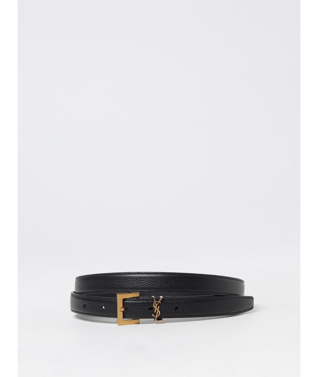 SAINT LAURENT Черный ремень, фото 3