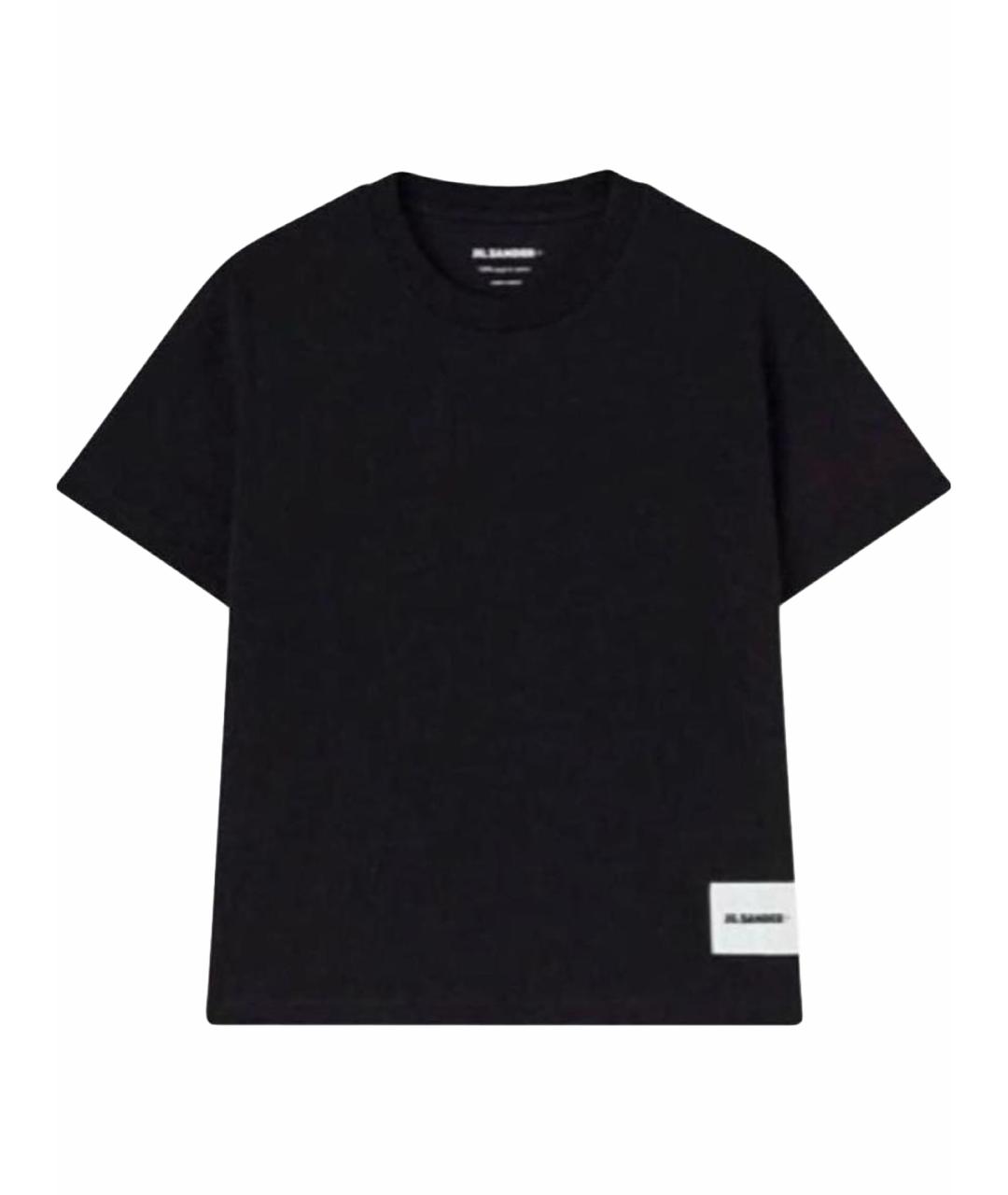 JIL SANDER Черная хлопковая футболка, фото 1