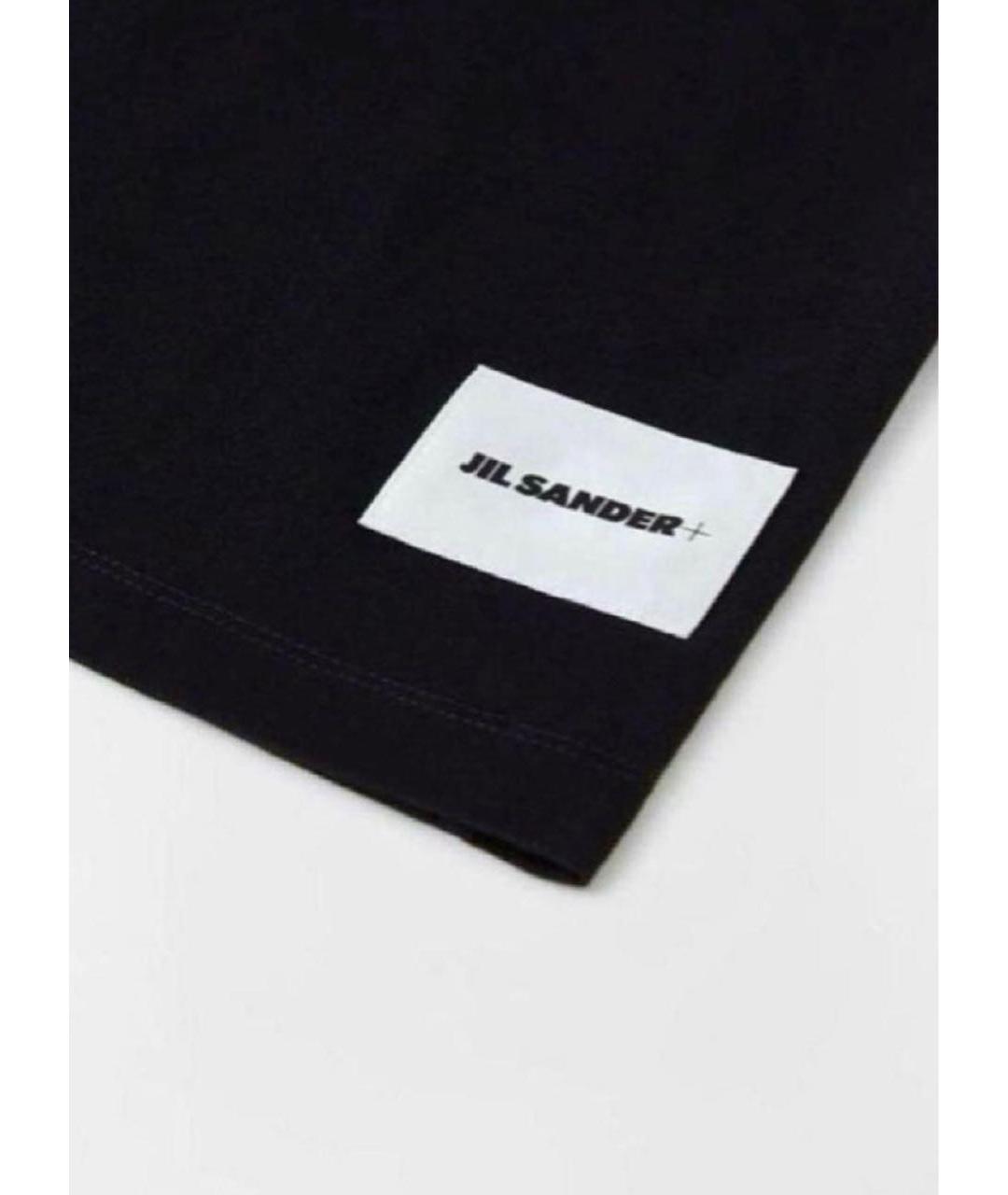 JIL SANDER Черная хлопковая футболка, фото 2