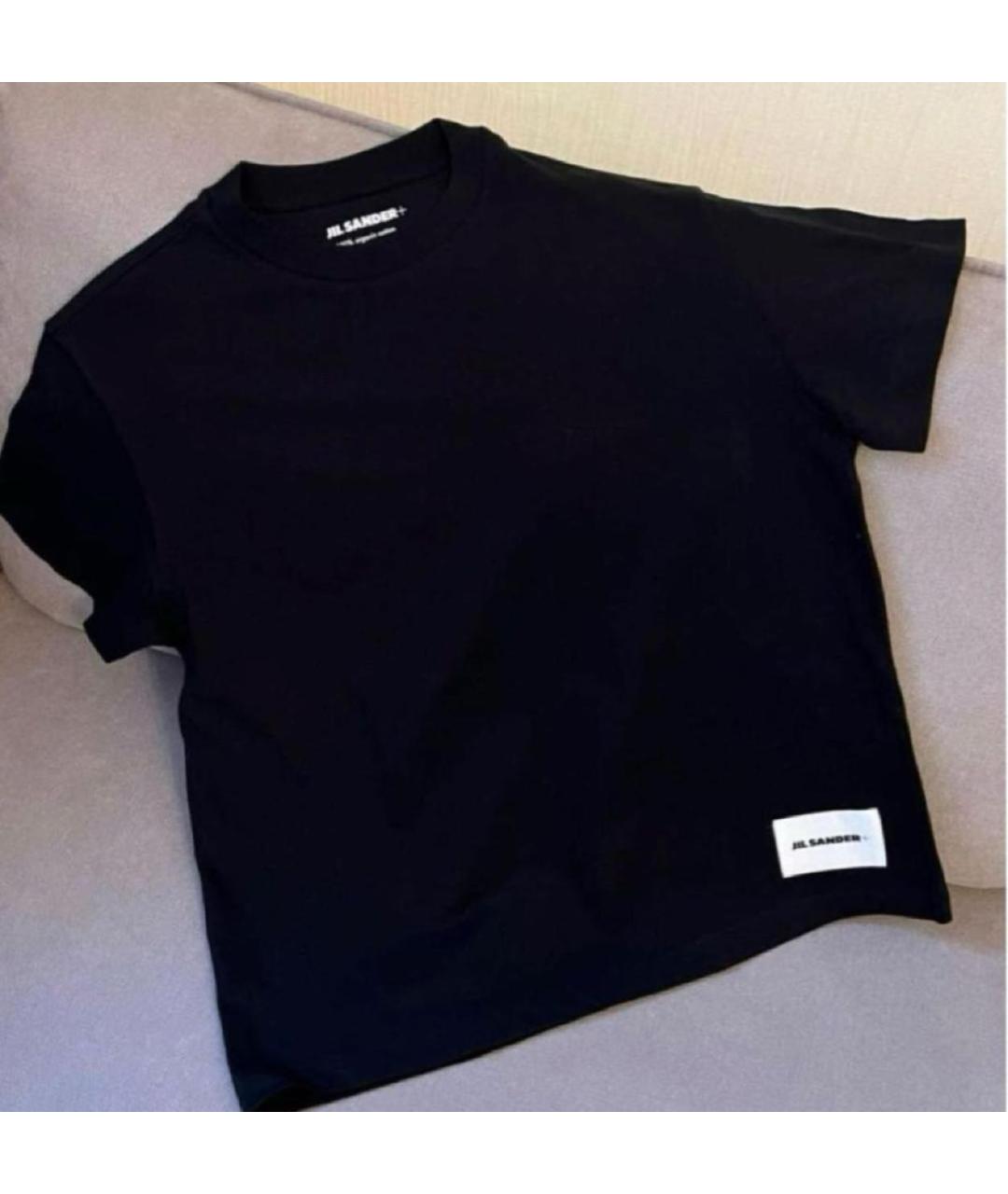 JIL SANDER Черная хлопковая футболка, фото 3
