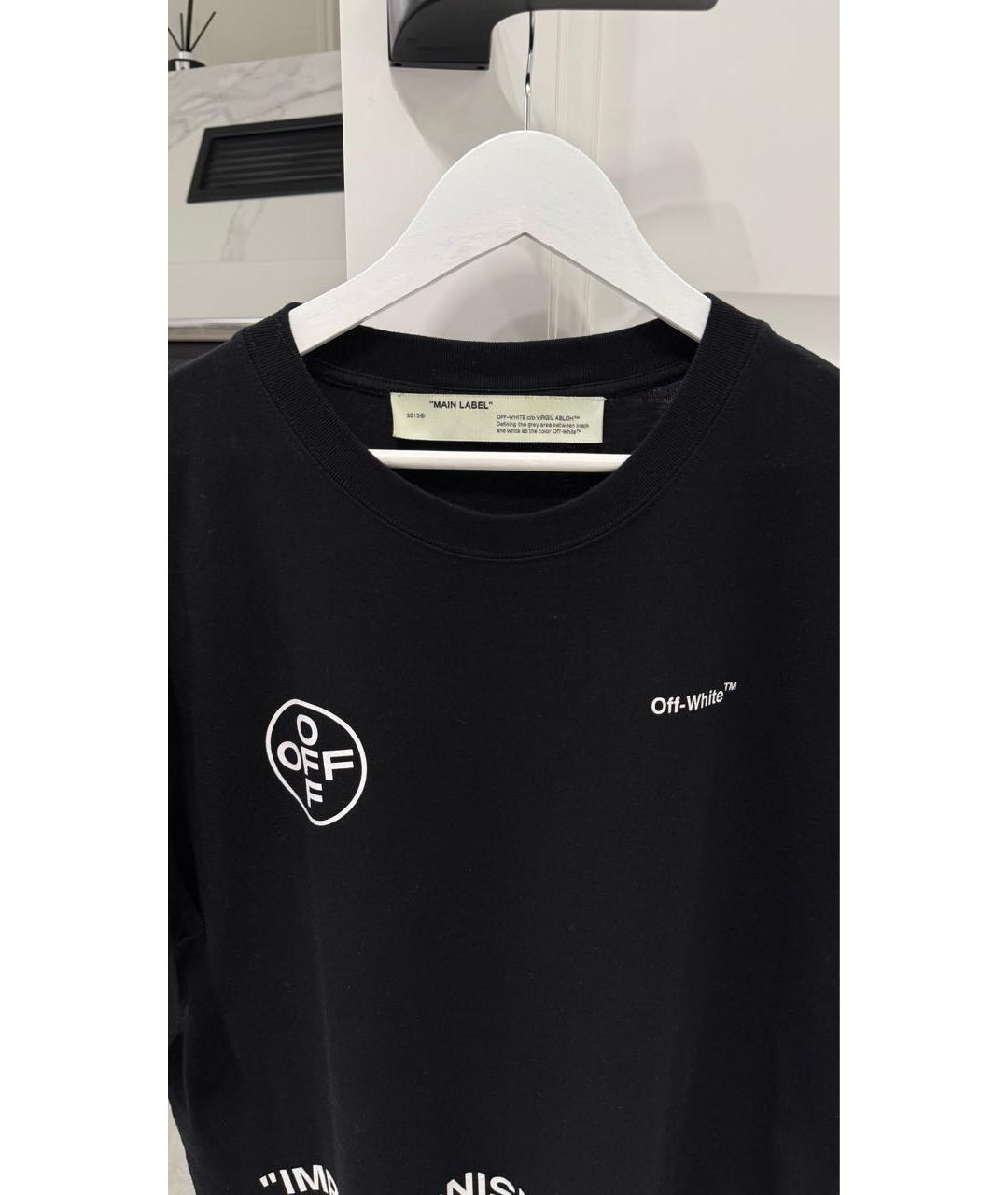 OFF-WHITE Черная хлопковая футболка, фото 4