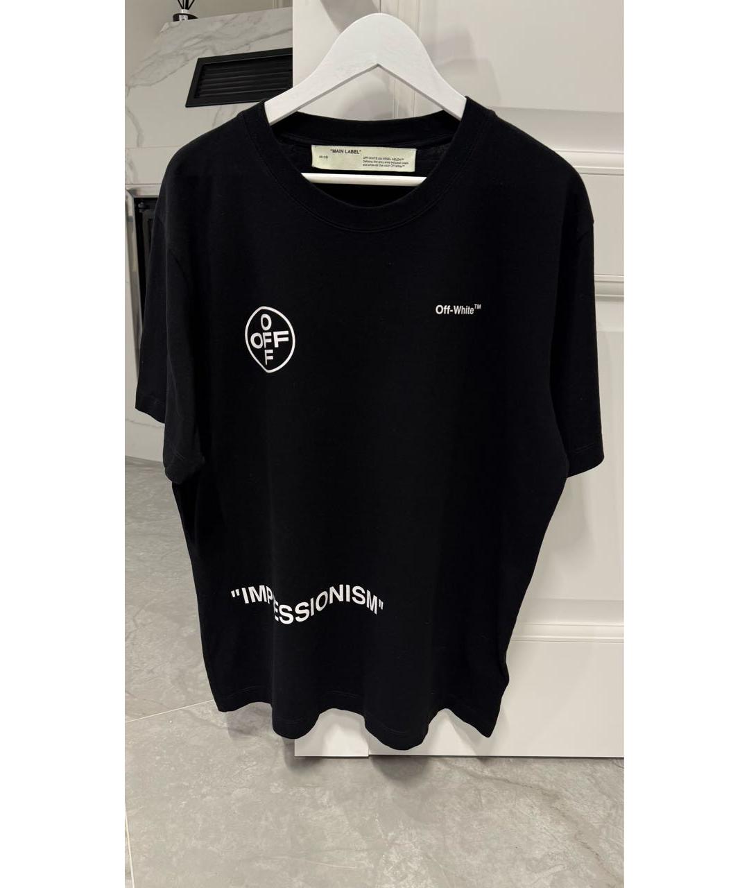 OFF-WHITE Черная хлопковая футболка, фото 3