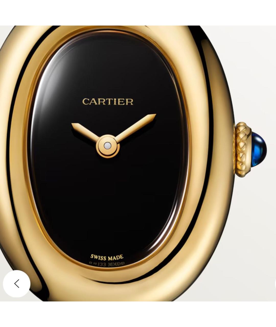 CARTIER Черные часы из желтого золота, фото 2