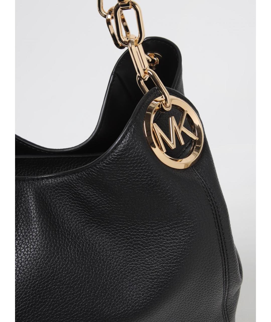 MICHAEL KORS Черная кожаная сумка тоут, фото 3