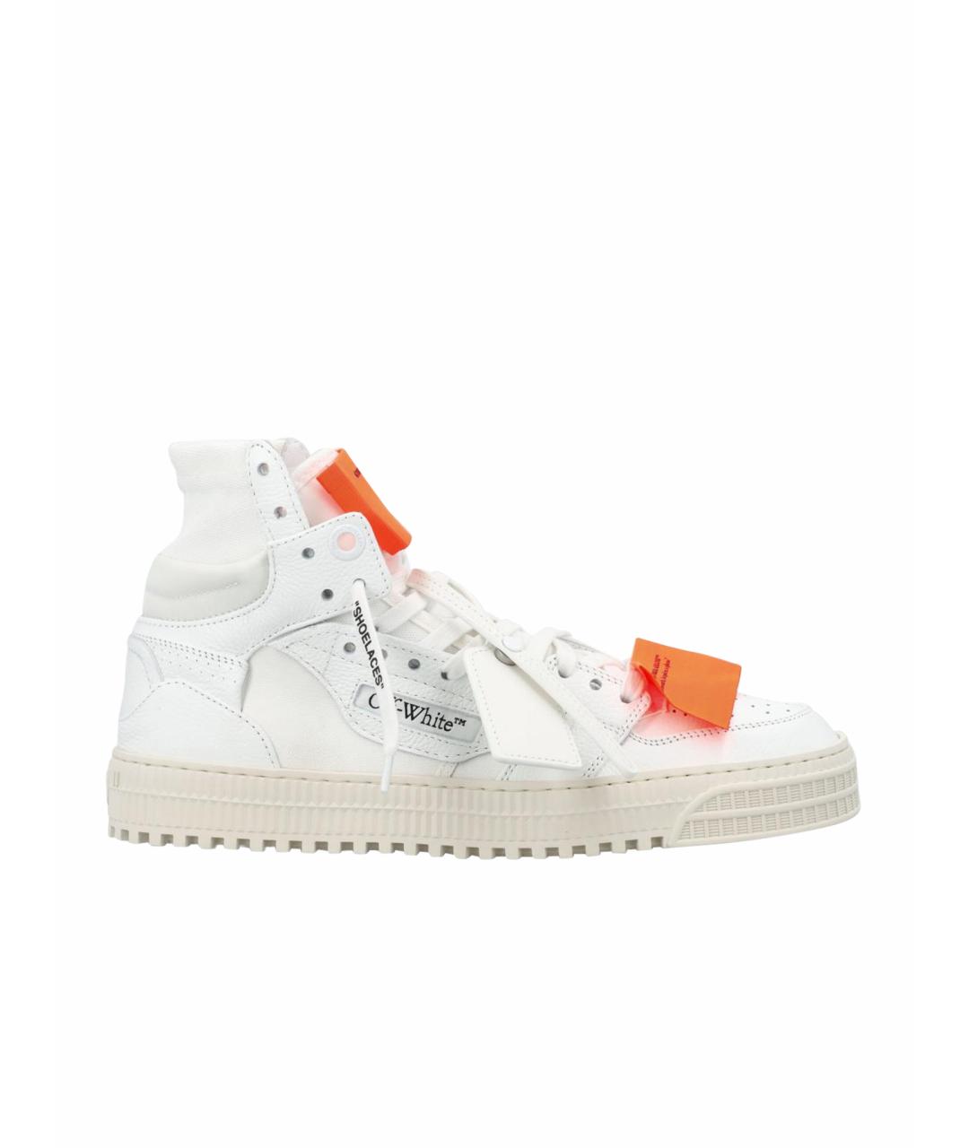 OFF-WHITE Белые кожаные кеды, фото 1