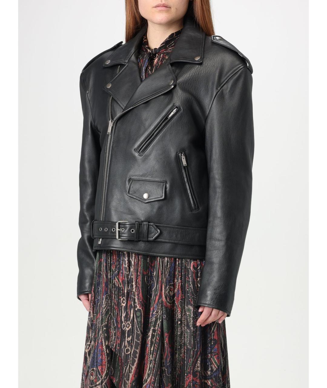 SAINT LAURENT Черная кожаная куртка, фото 5
