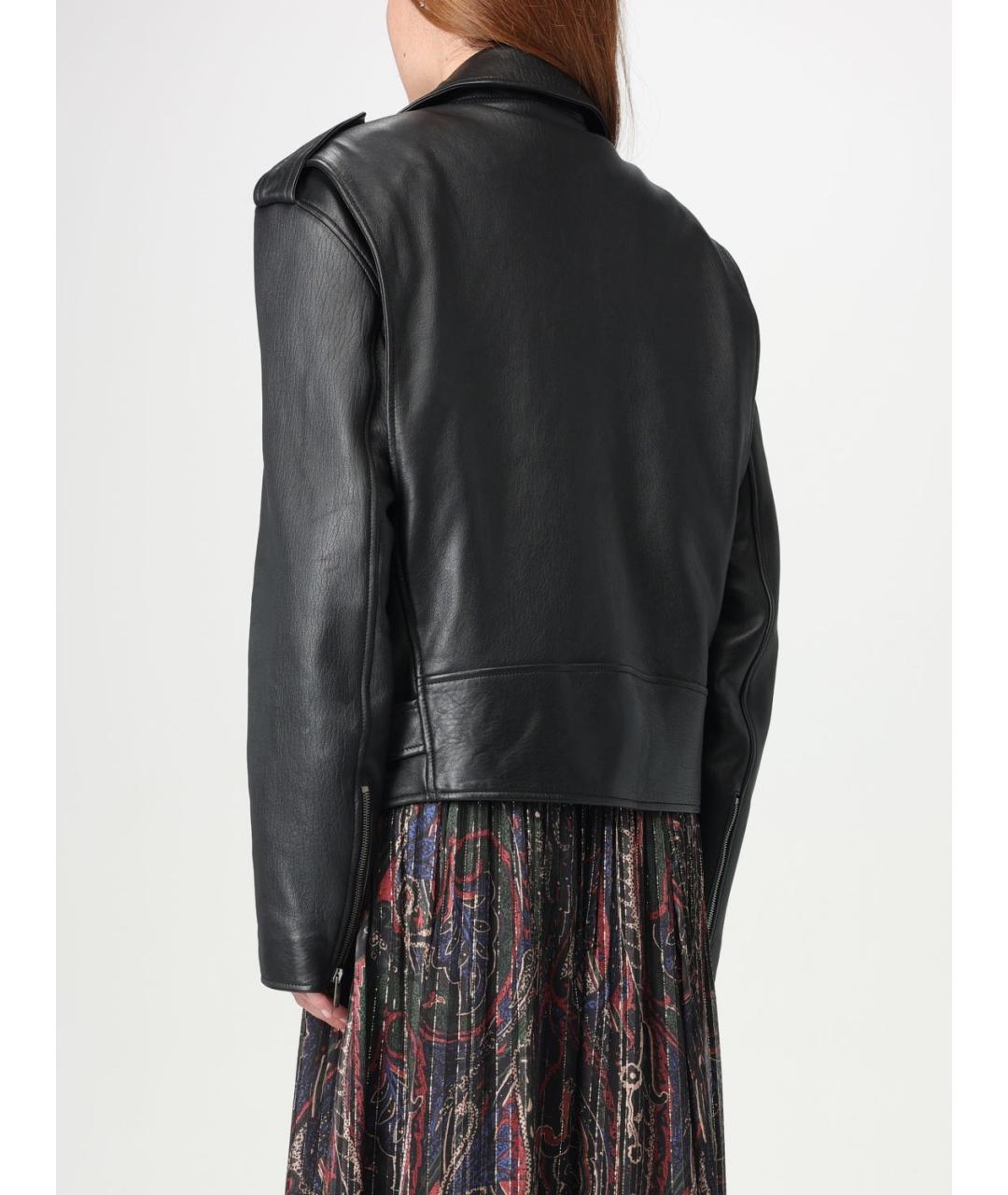 SAINT LAURENT Черная кожаная куртка, фото 4