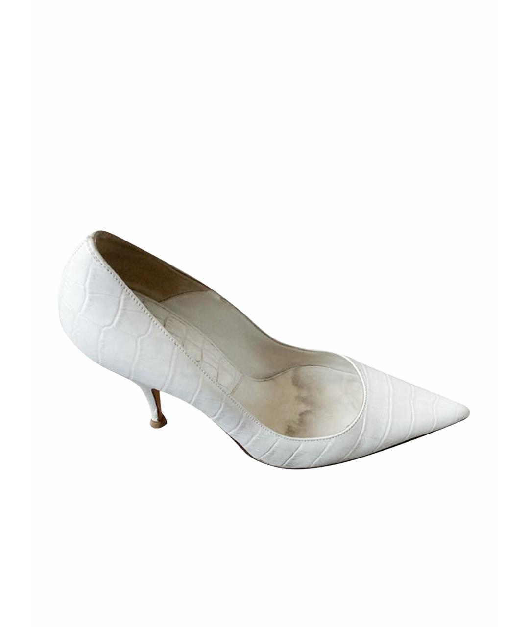CHRISTIAN DIOR Белые кожаные туфли, фото 1