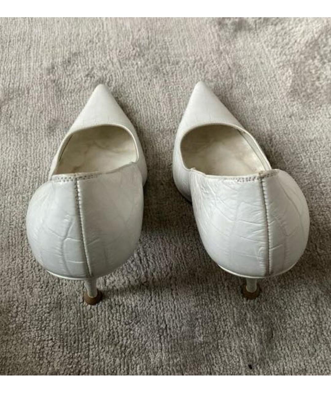 CHRISTIAN DIOR Белые кожаные туфли, фото 4