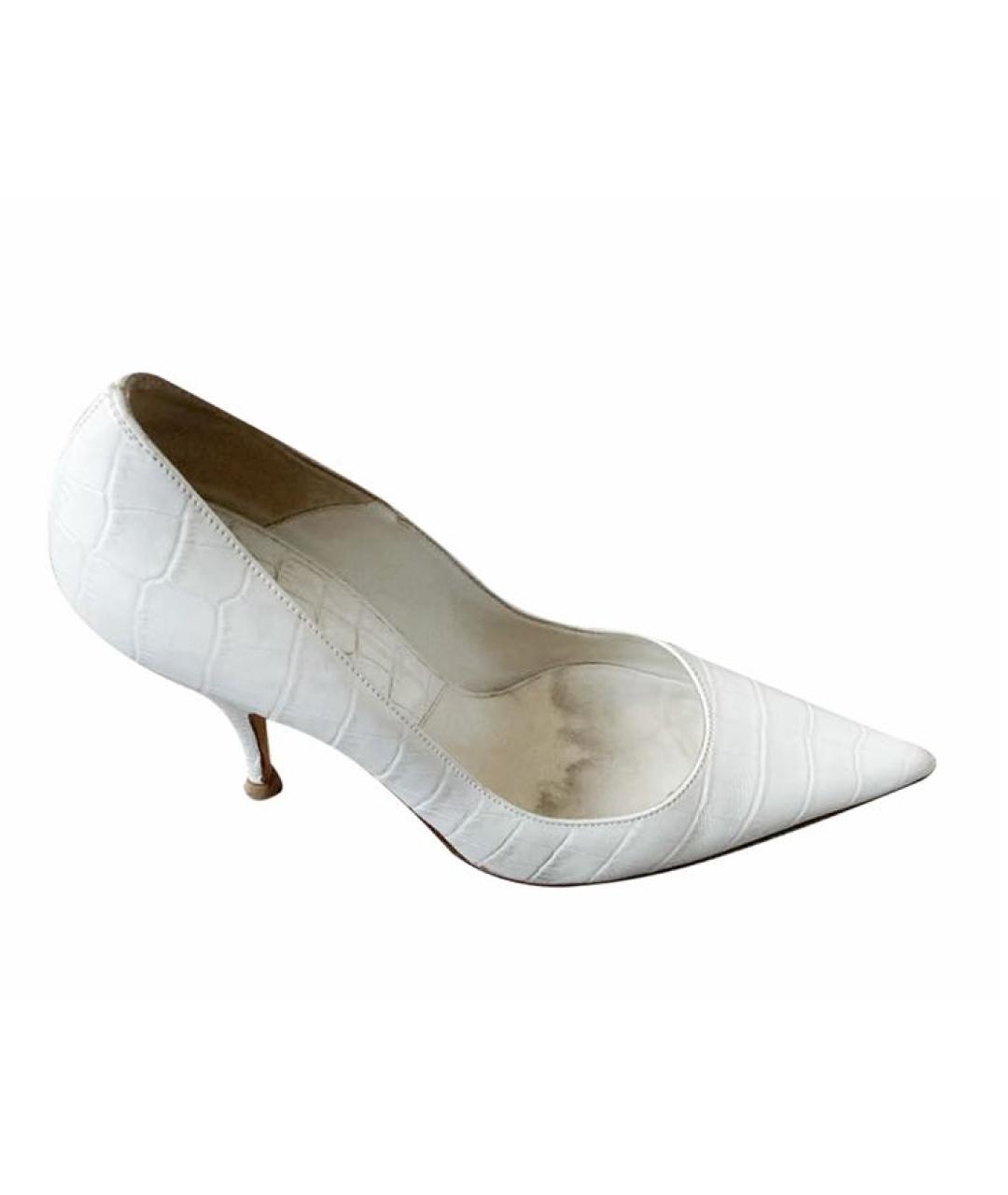 CHRISTIAN DIOR Белые кожаные туфли, фото 9