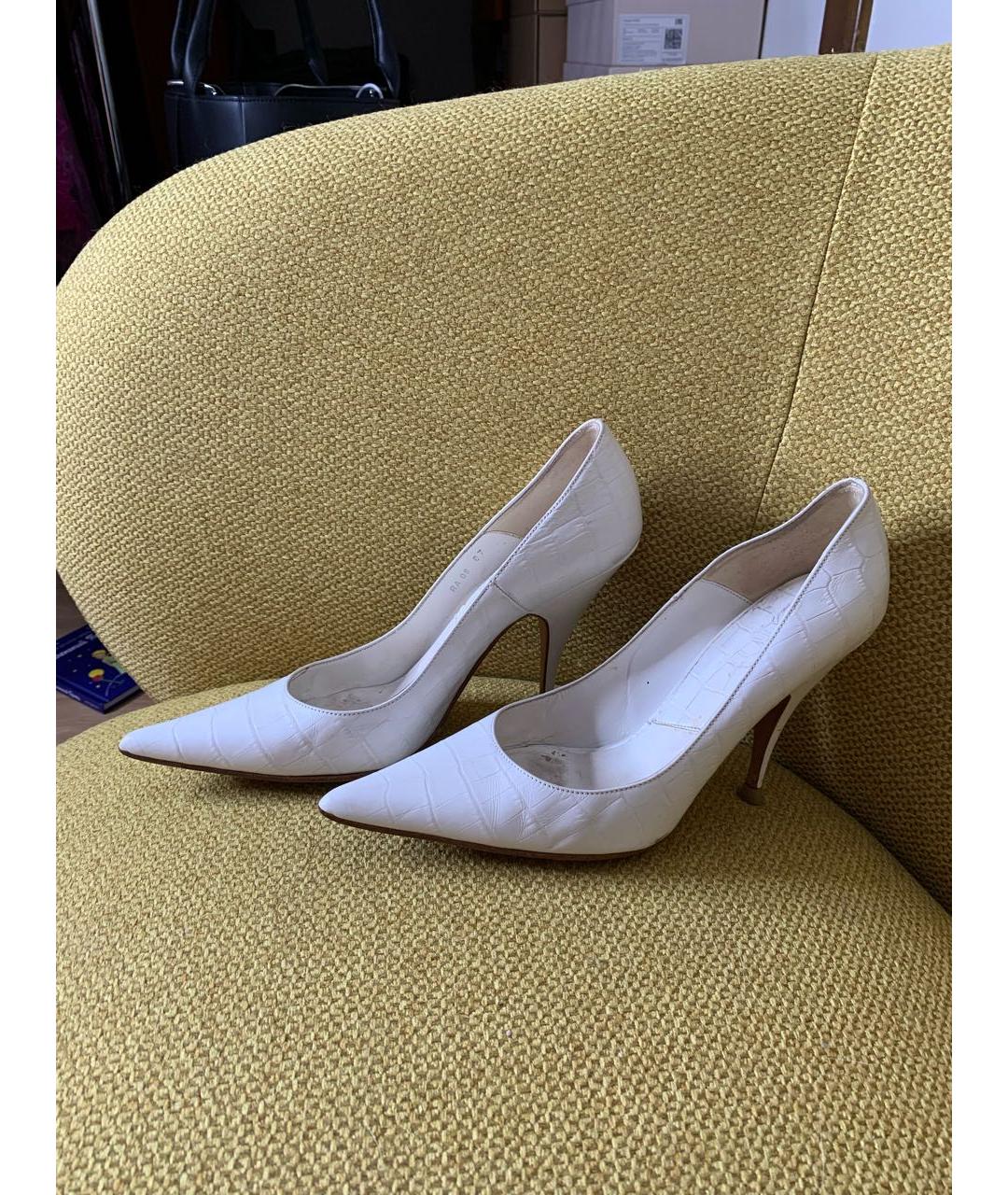 CHRISTIAN DIOR Белые кожаные туфли, фото 8