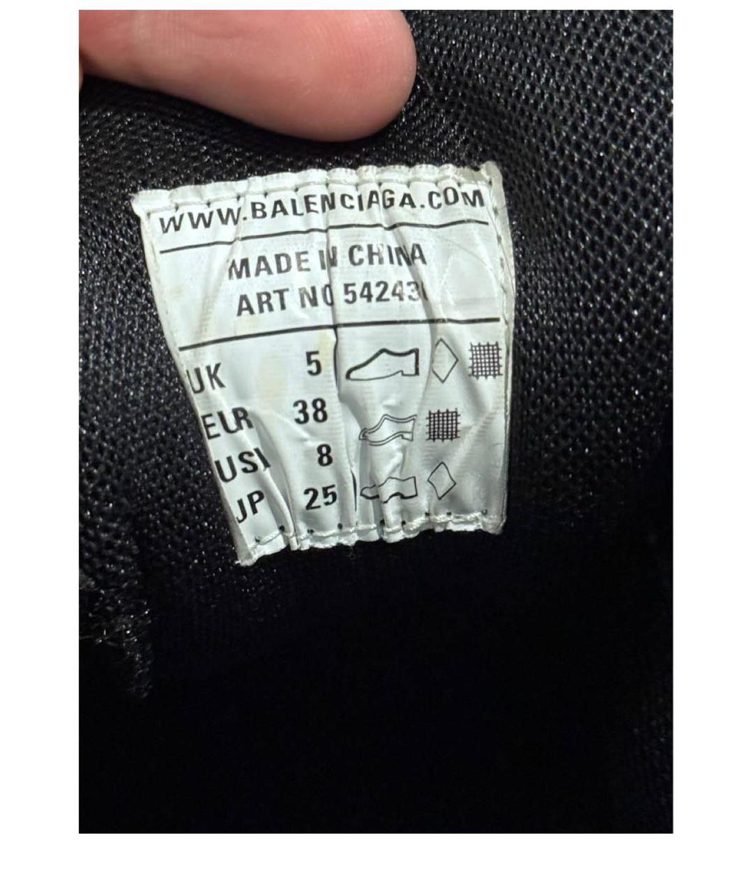 BALENCIAGA Черные кожаные кроссовки, фото 6