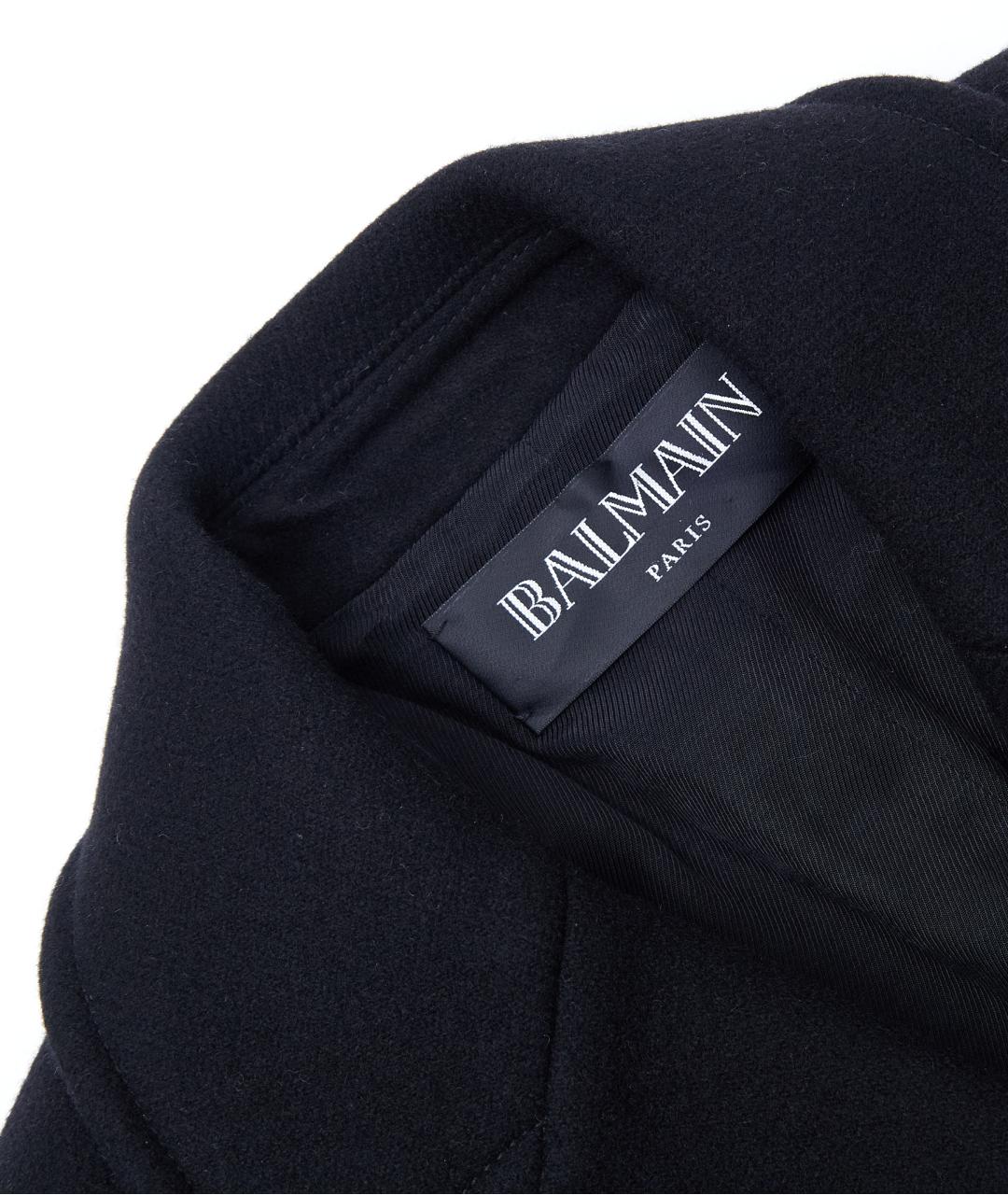 BALMAIN Черное шерстяное пальто, фото 4
