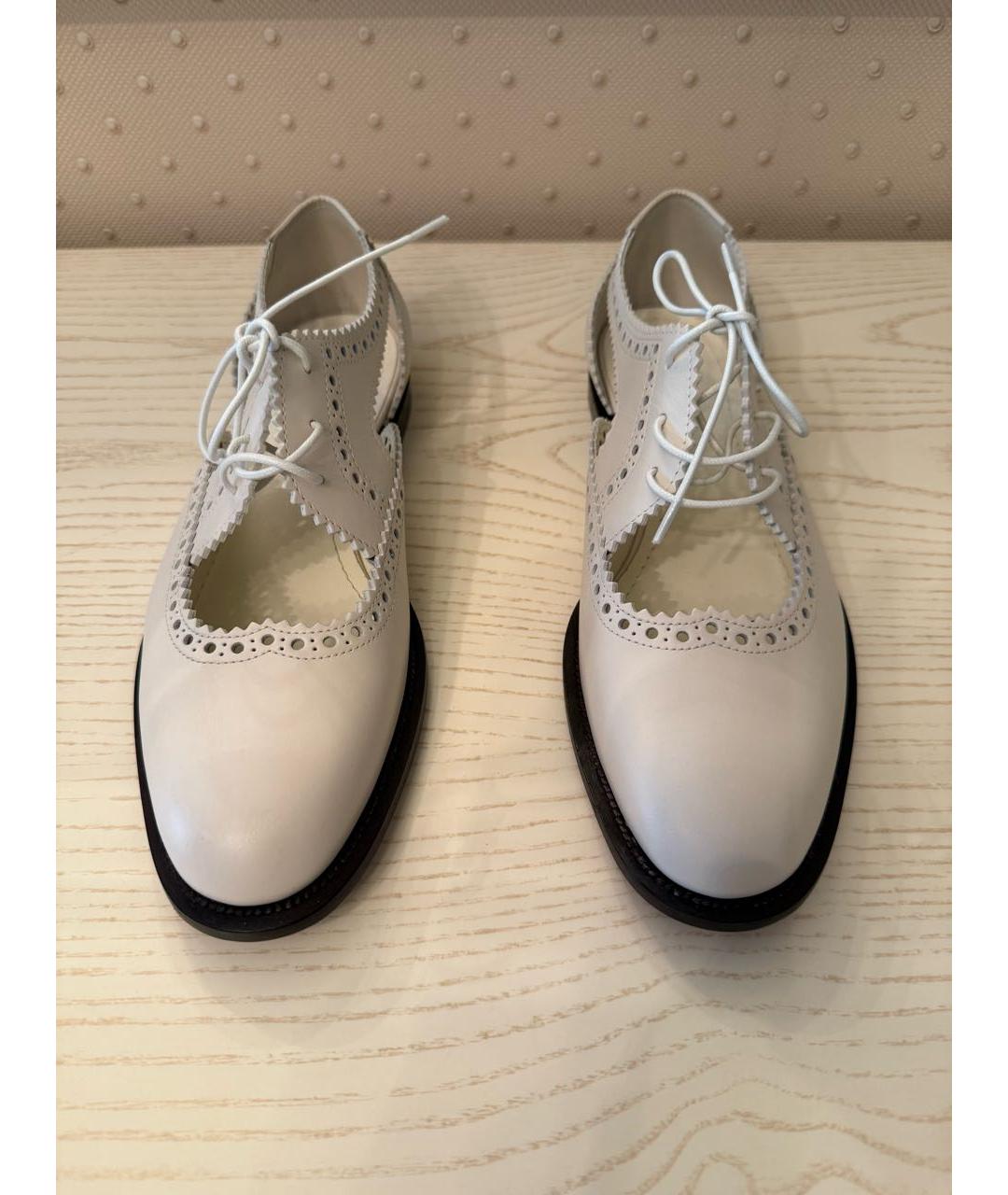 CHRISTIAN DIOR Белые кожаные туфли, фото 2