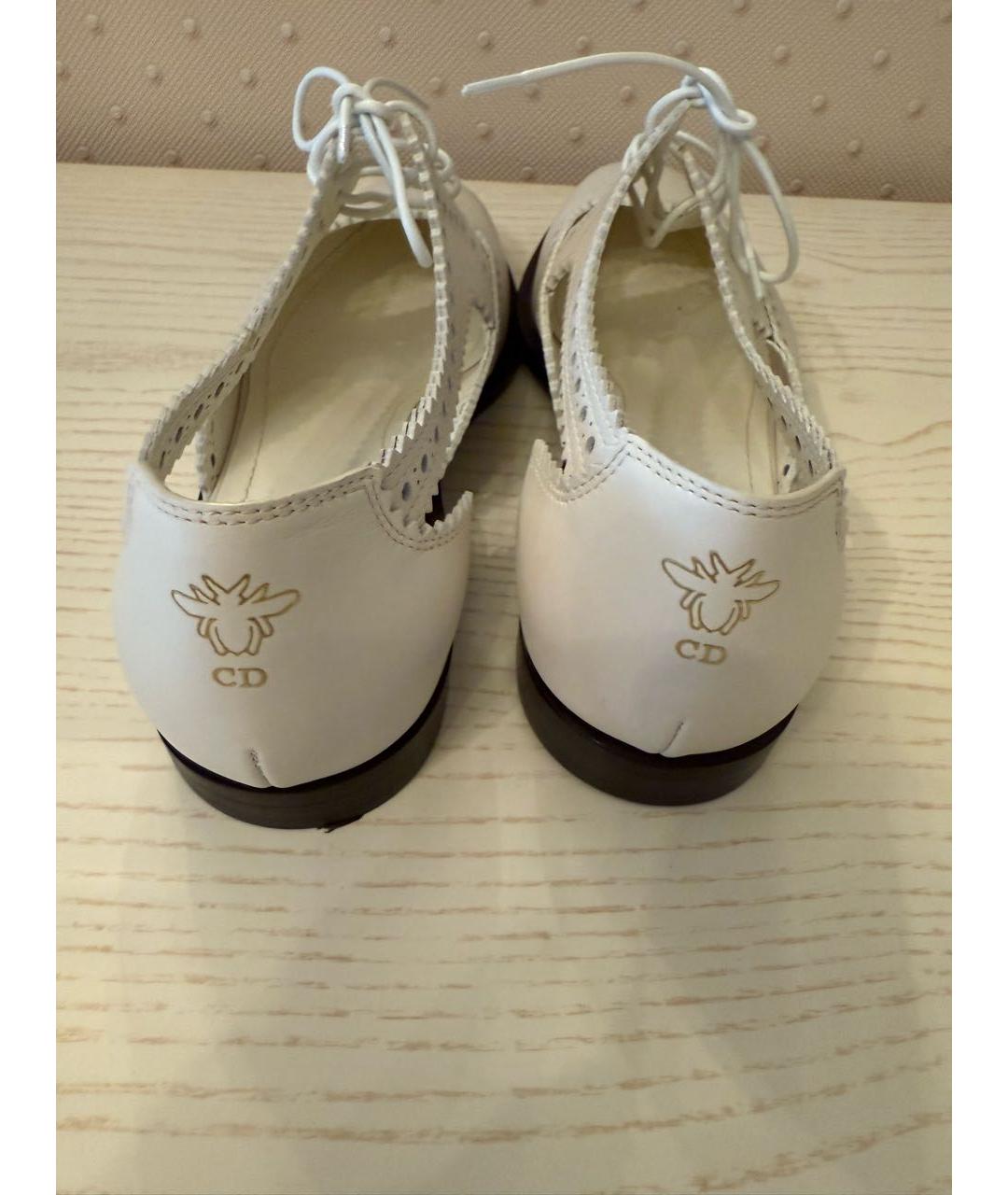 CHRISTIAN DIOR Белые кожаные туфли, фото 3