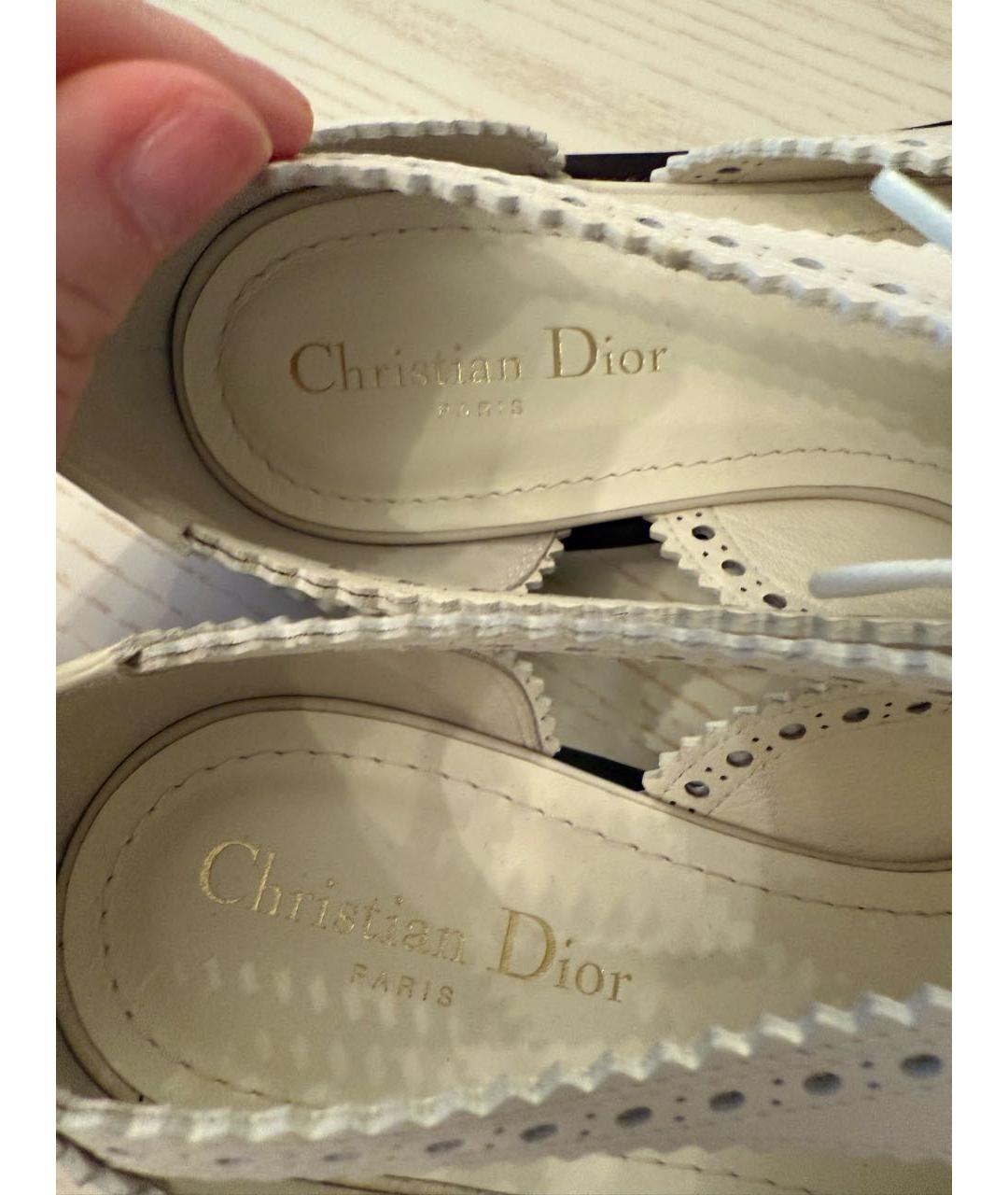 CHRISTIAN DIOR Белые кожаные туфли, фото 4