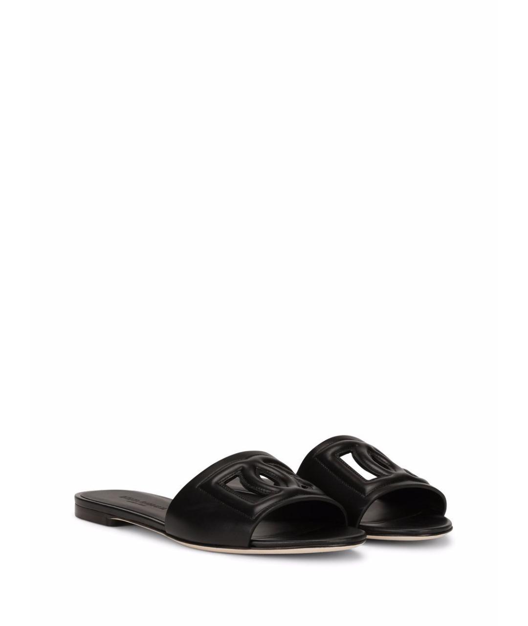 DOLCE&GABBANA Черные шлепанцы, фото 3