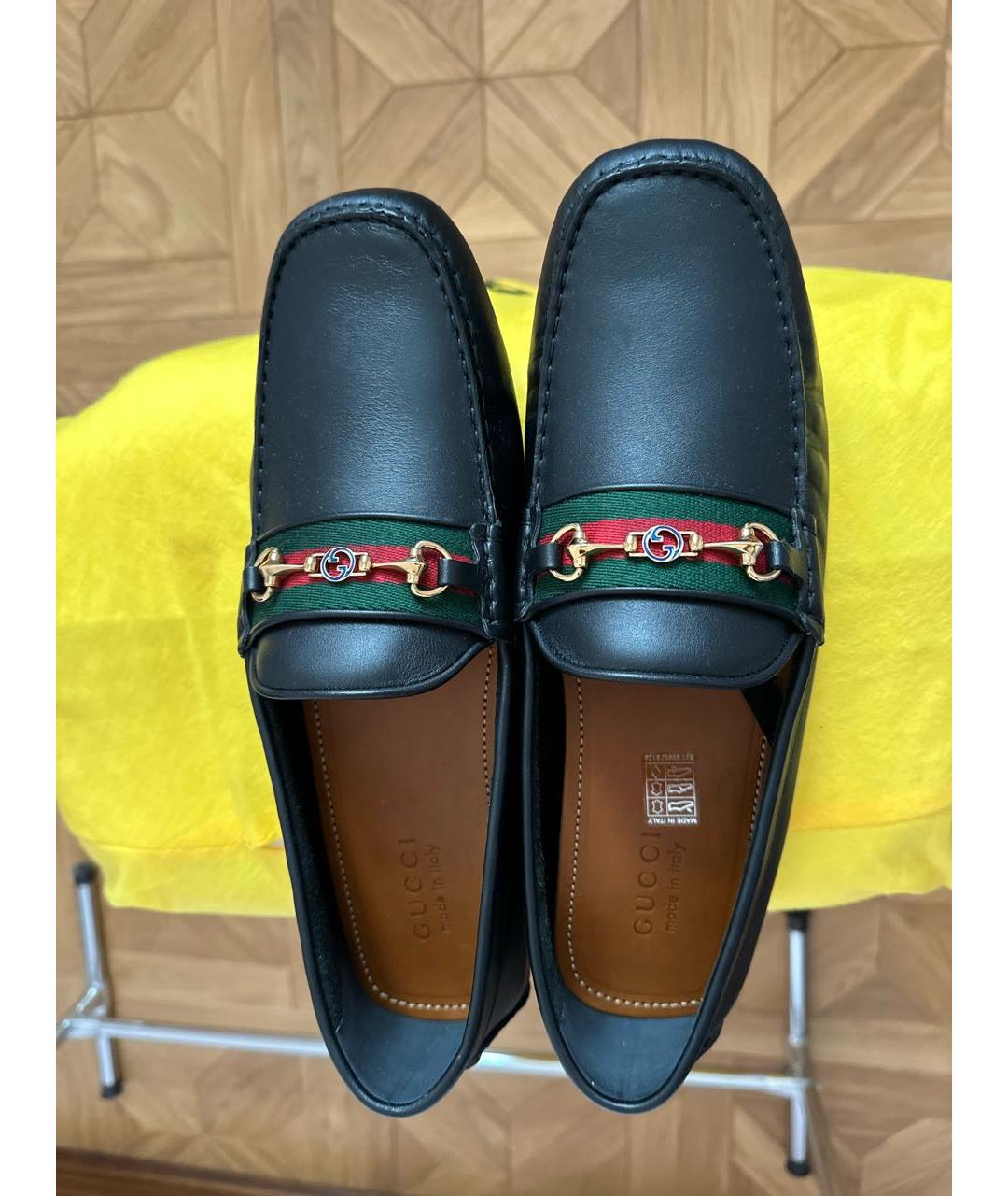 GUCCI Черные кожаные мокасины, фото 3