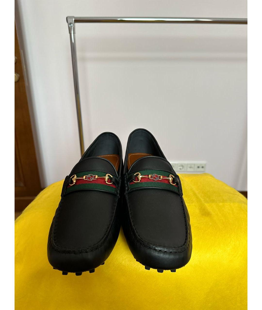 GUCCI Черные кожаные мокасины, фото 2