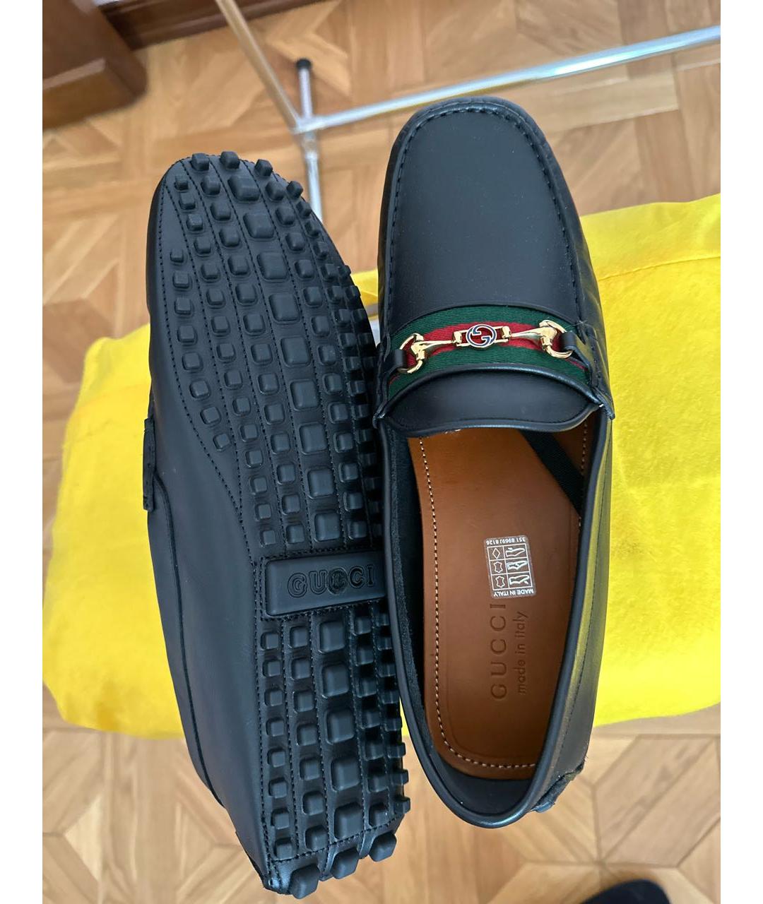 GUCCI Черные кожаные мокасины, фото 5