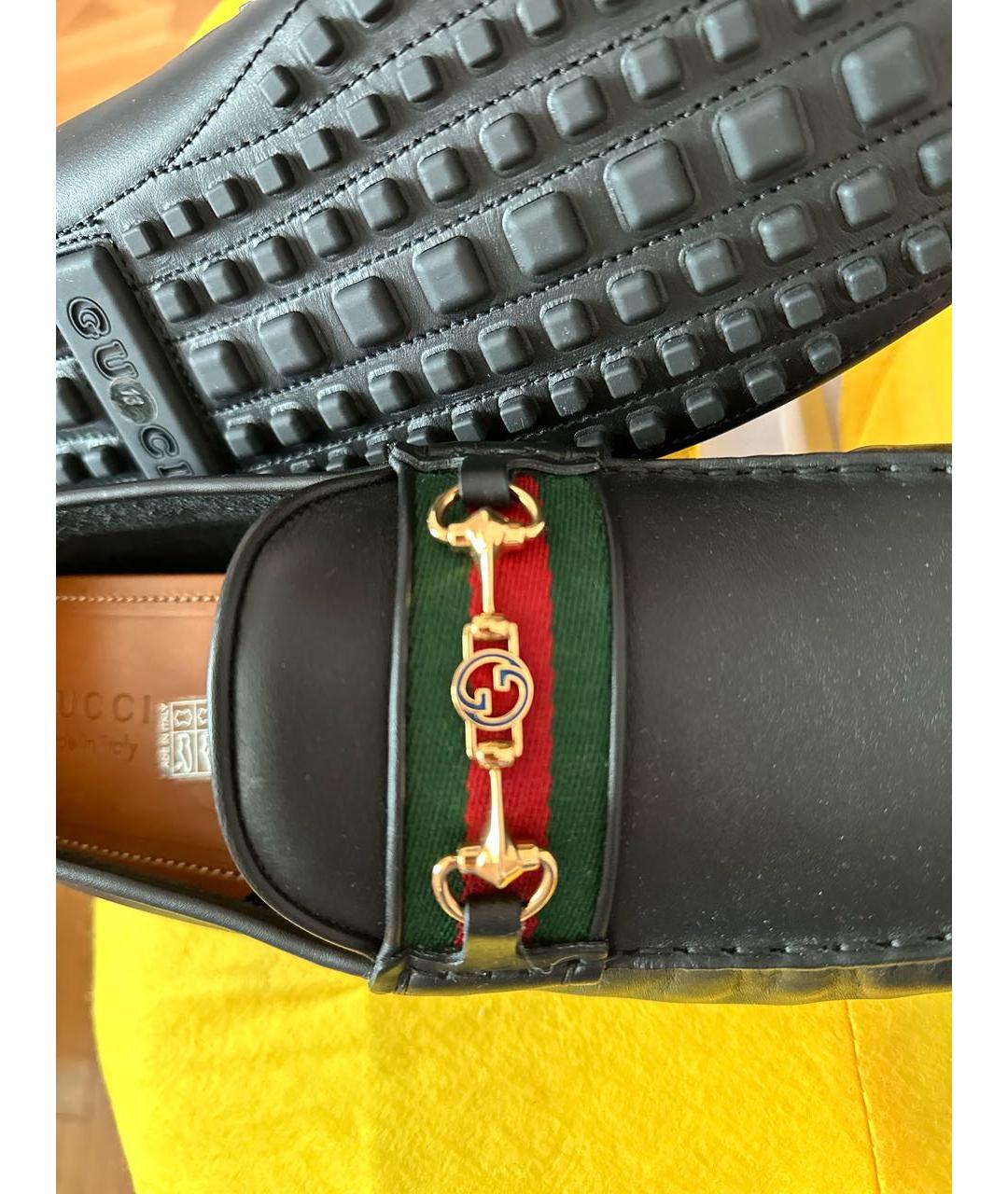 GUCCI Черные кожаные мокасины, фото 6