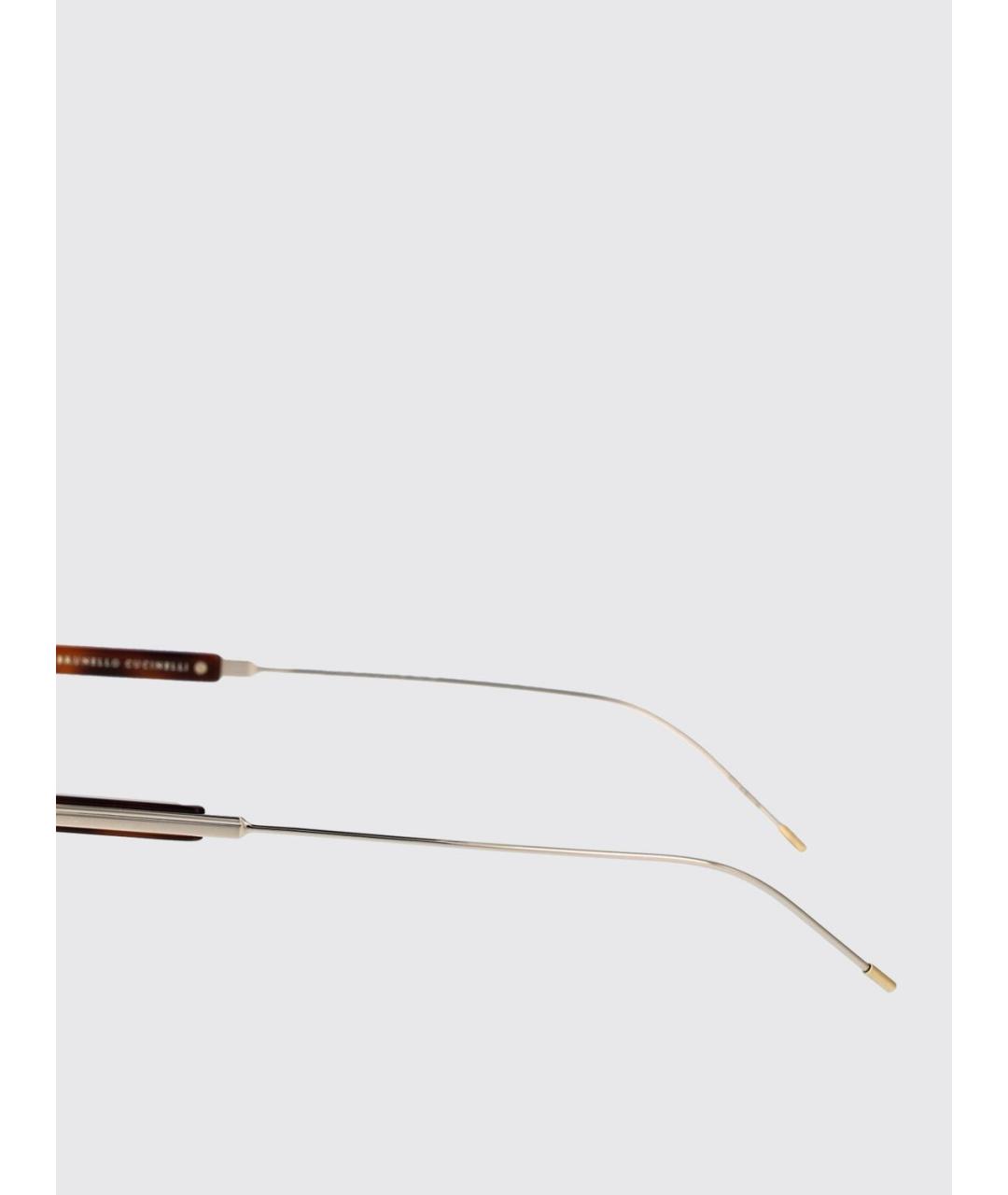 BRUNELLO CUCINELLI Серебряные солнцезащитные очки, фото 4