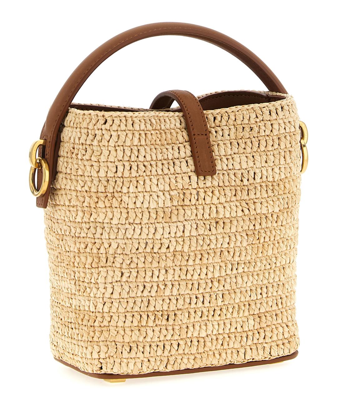 SAINT LAURENT Бежевая пелетеная сумка через плечо, фото 2