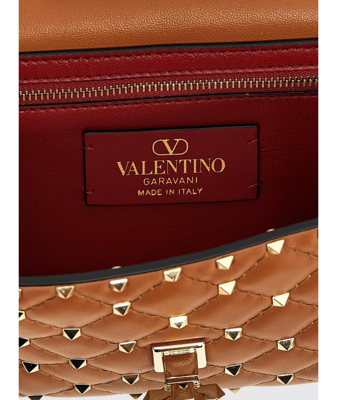 VALENTINO Коричневая кожаная сумка через плечо, фото 4