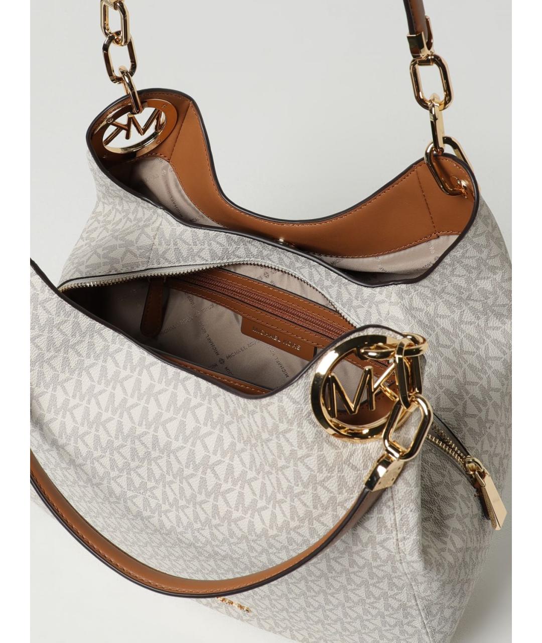 MICHAEL KORS Бежевая кожаная сумка тоут, фото 3