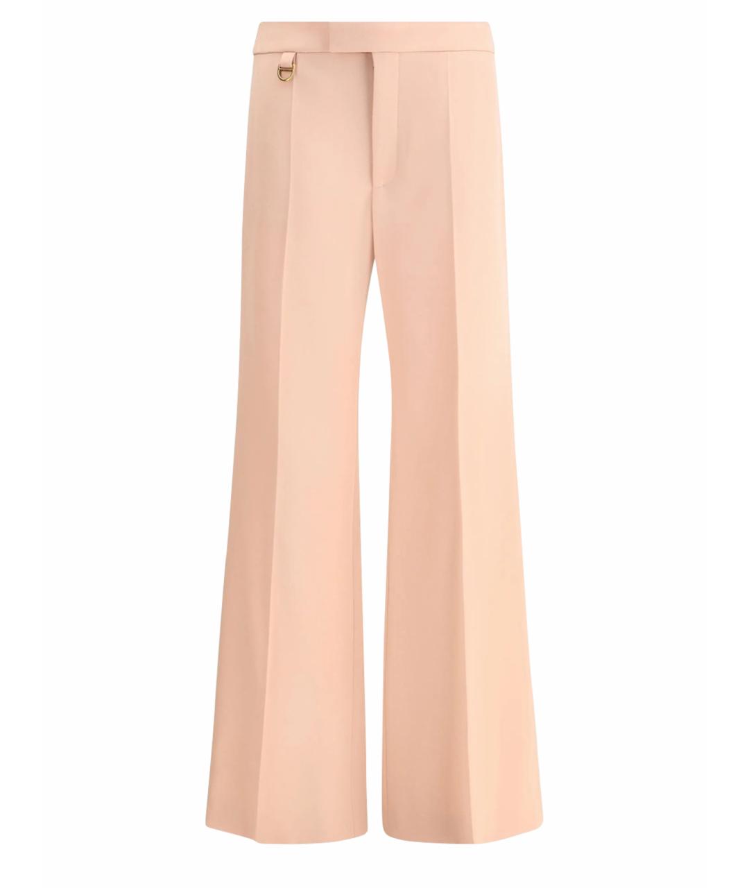 CHLOE Розовые шерстяные прямые брюки, фото 1