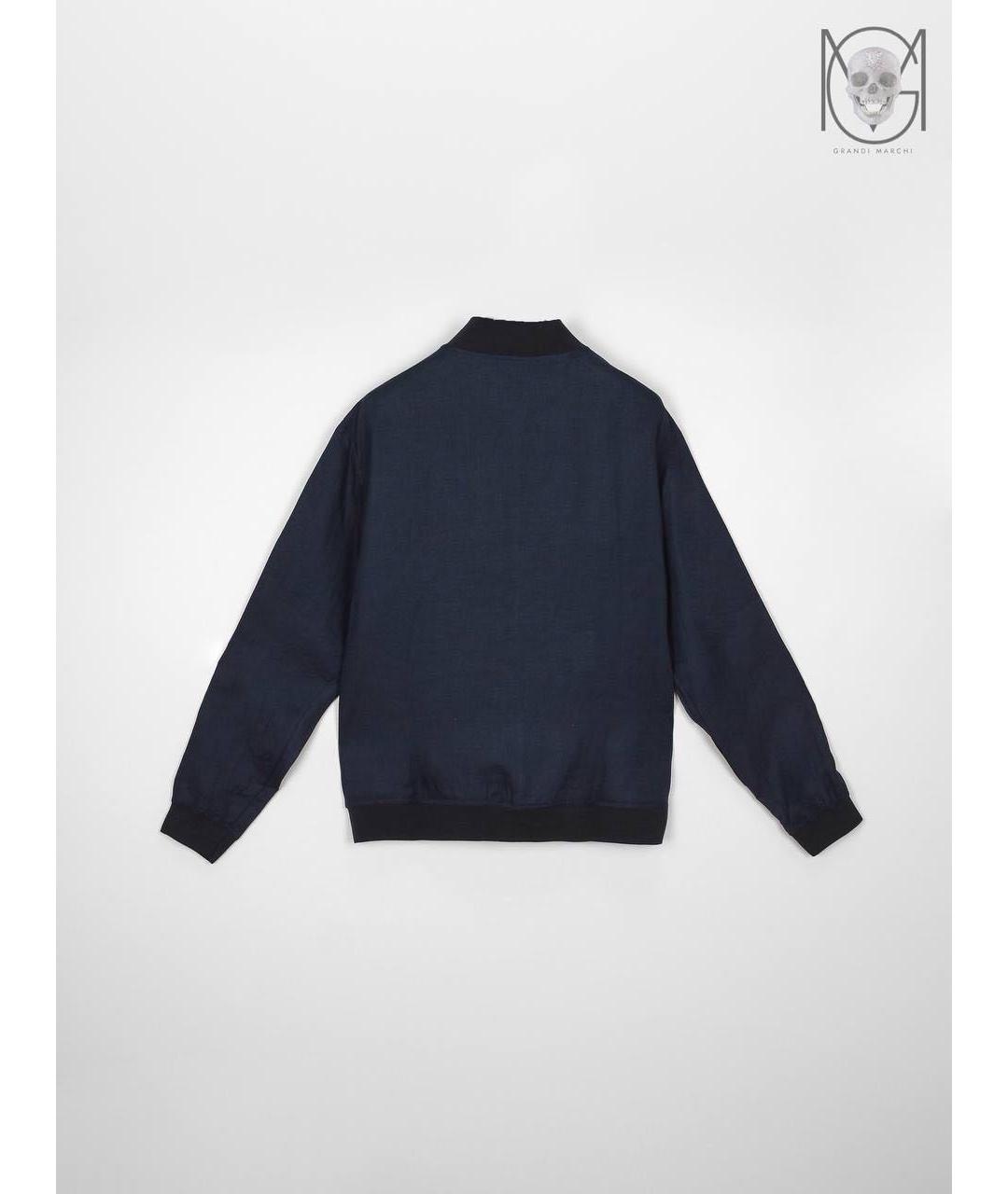 KITON Темно-синяя льняная куртка, фото 2