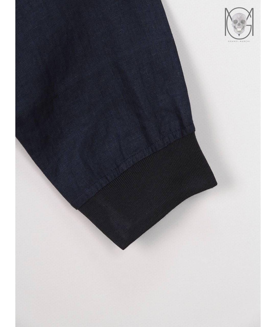KITON Темно-синяя льняная куртка, фото 7