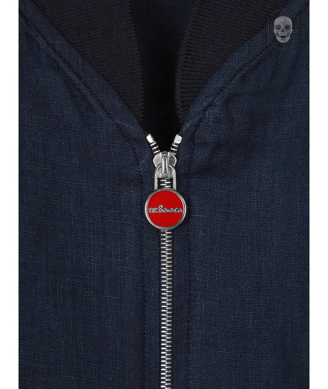 KITON Темно-синяя льняная куртка, фото 4