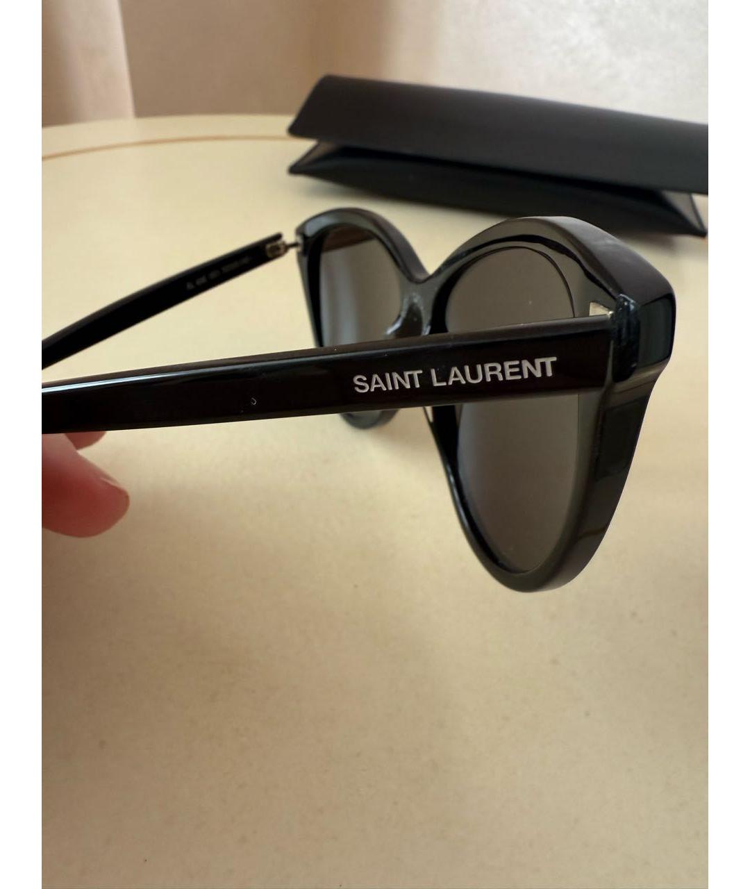 SAINT LAURENT Черные пластиковые солнцезащитные очки, фото 3